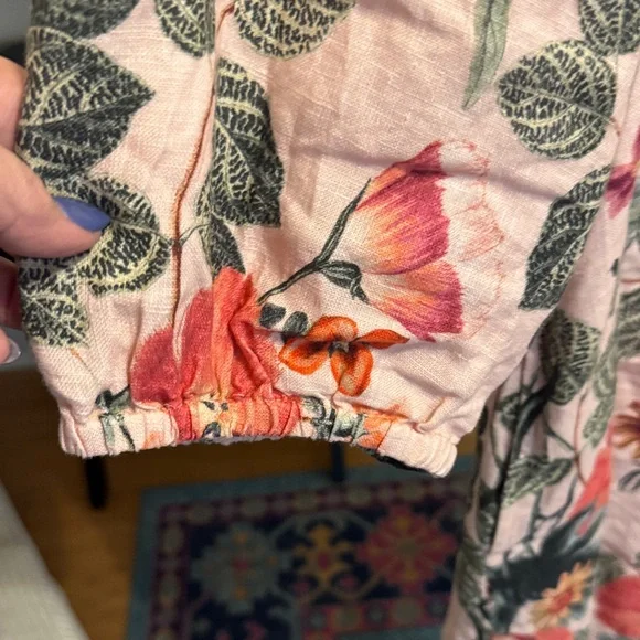 Chico’s floral linen untuck 3/4 sleeve dress - Picture 3 of 9